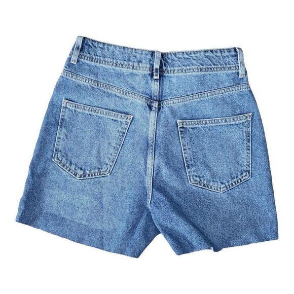 Forever 21 Shorts Women Sz 26 High Waist Blue Denim Cut Off Fringed - Picture 2 of 9